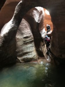 river through slot canyon