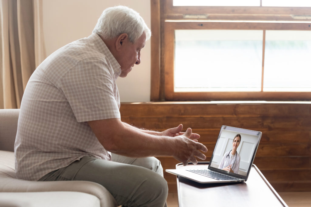 man in telehealth visit