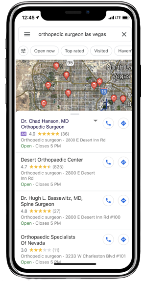 orthopedic ad in phone