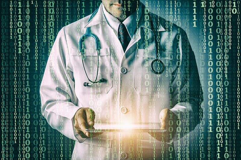 doctor with data
