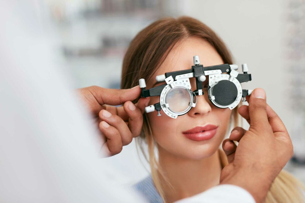 woman at the optometrist