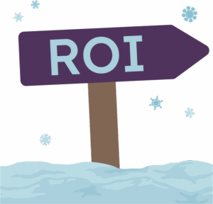 Sign pointing to ROI
